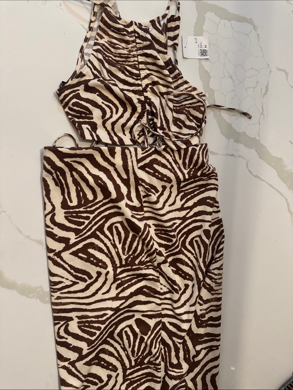 Brown and Cream Zebra Print Women's Dress